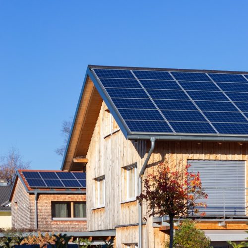 hus med solceller